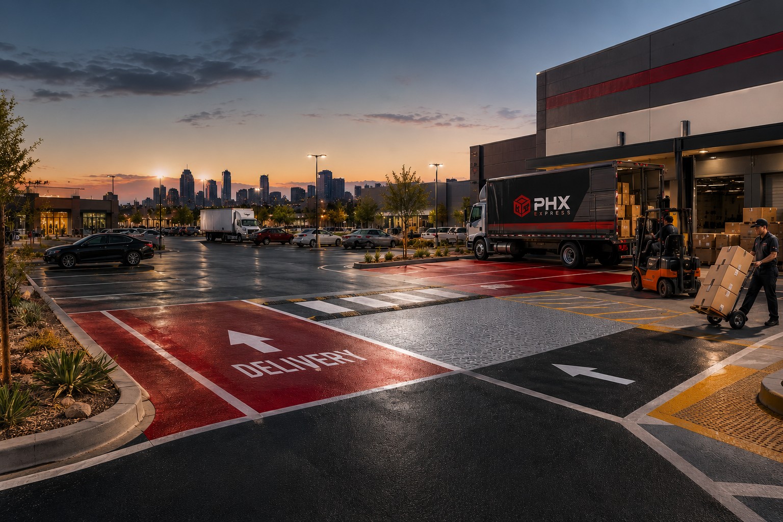 Decorative pavement coating for parking lot asphalt